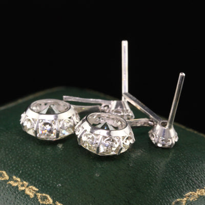 RESERVED - Payment 2 of 2 - Antique Art Deco Platinum Old European Diamond Diamond Drop Earrings