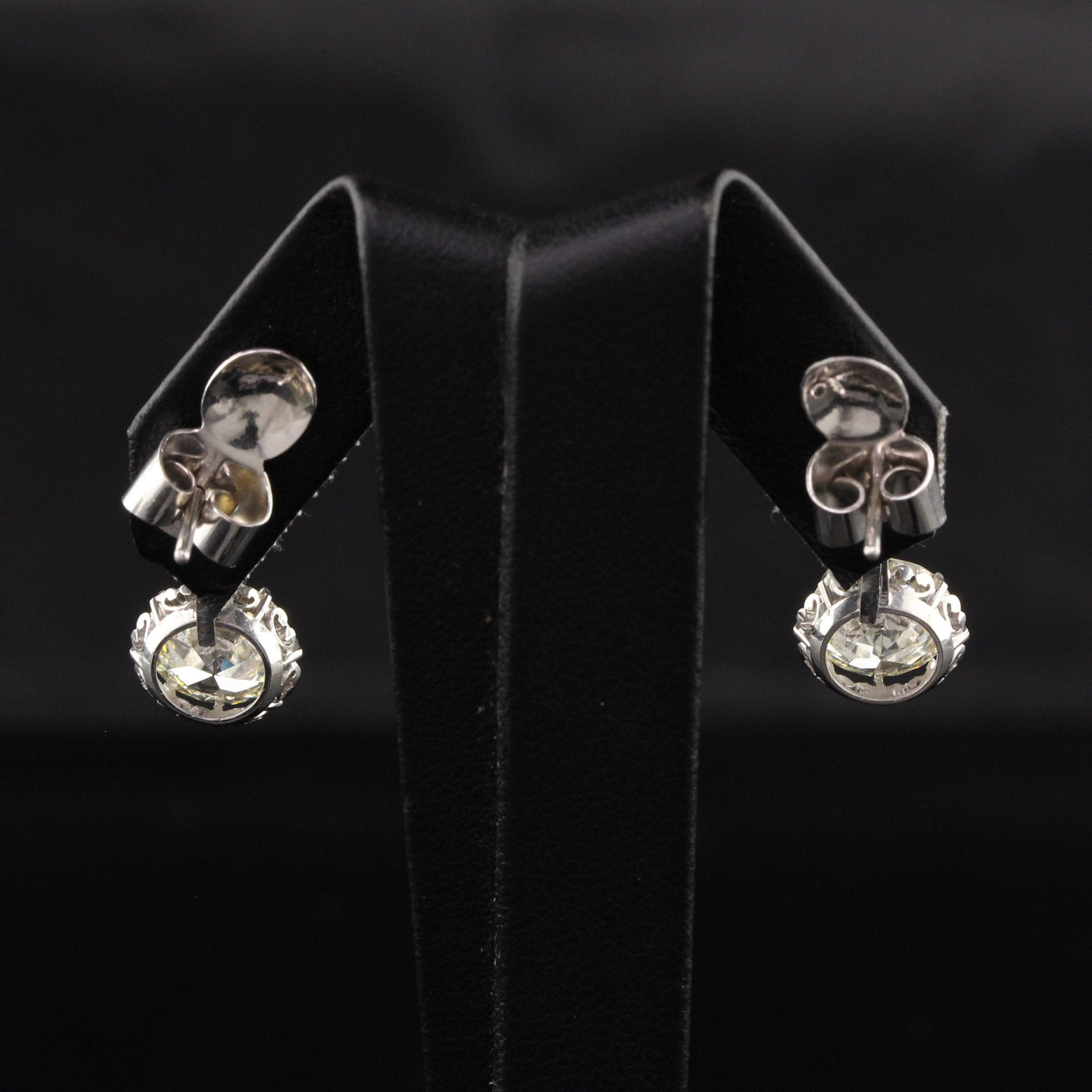 RESERVED - Payment 2 of 2 - Antique Art Deco Platinum Old European Diamond Diamond Drop Earrings