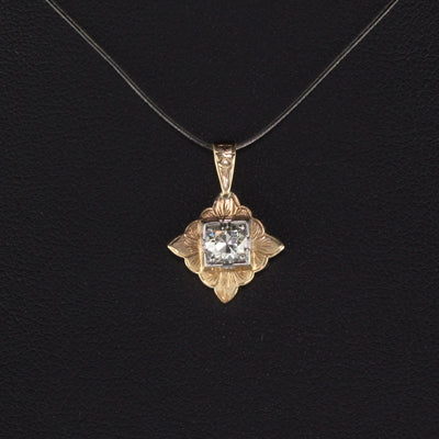 Victorian 14k Rose Gold & Platinum Pendant