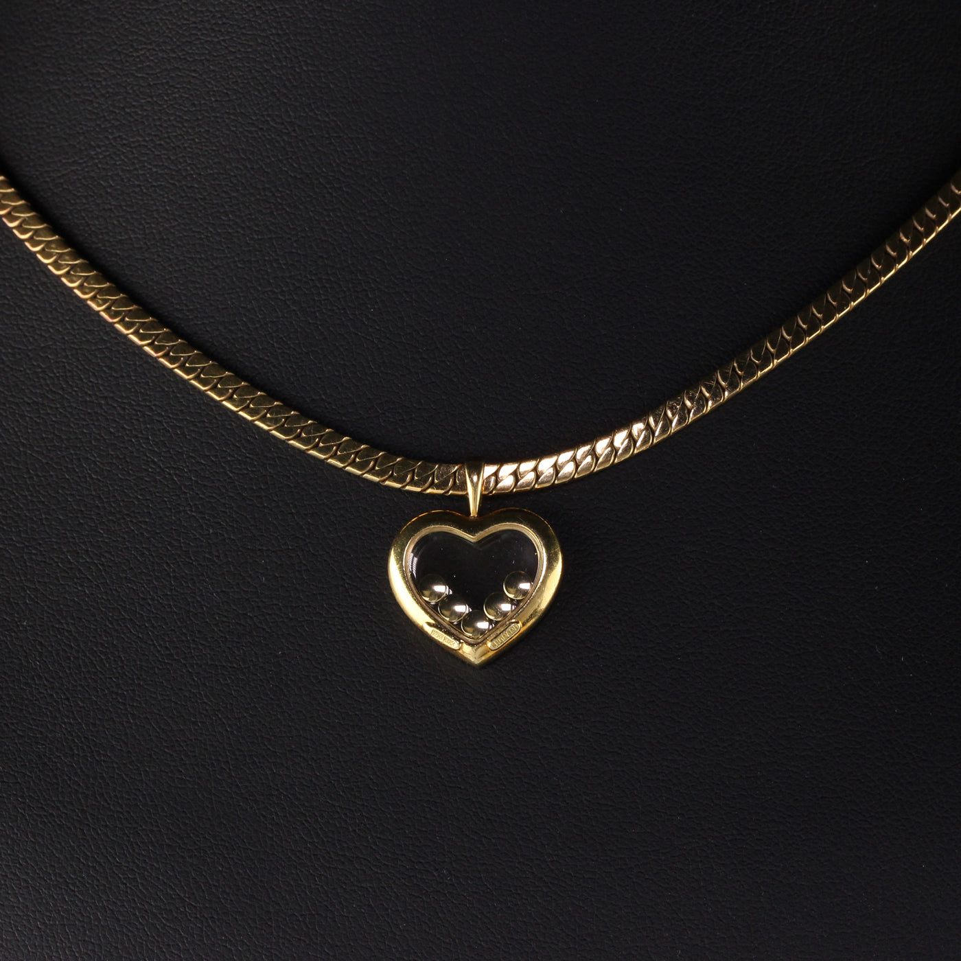Vintage Chopard 18K Yellow Gold Happy Diamonds Heart Necklace