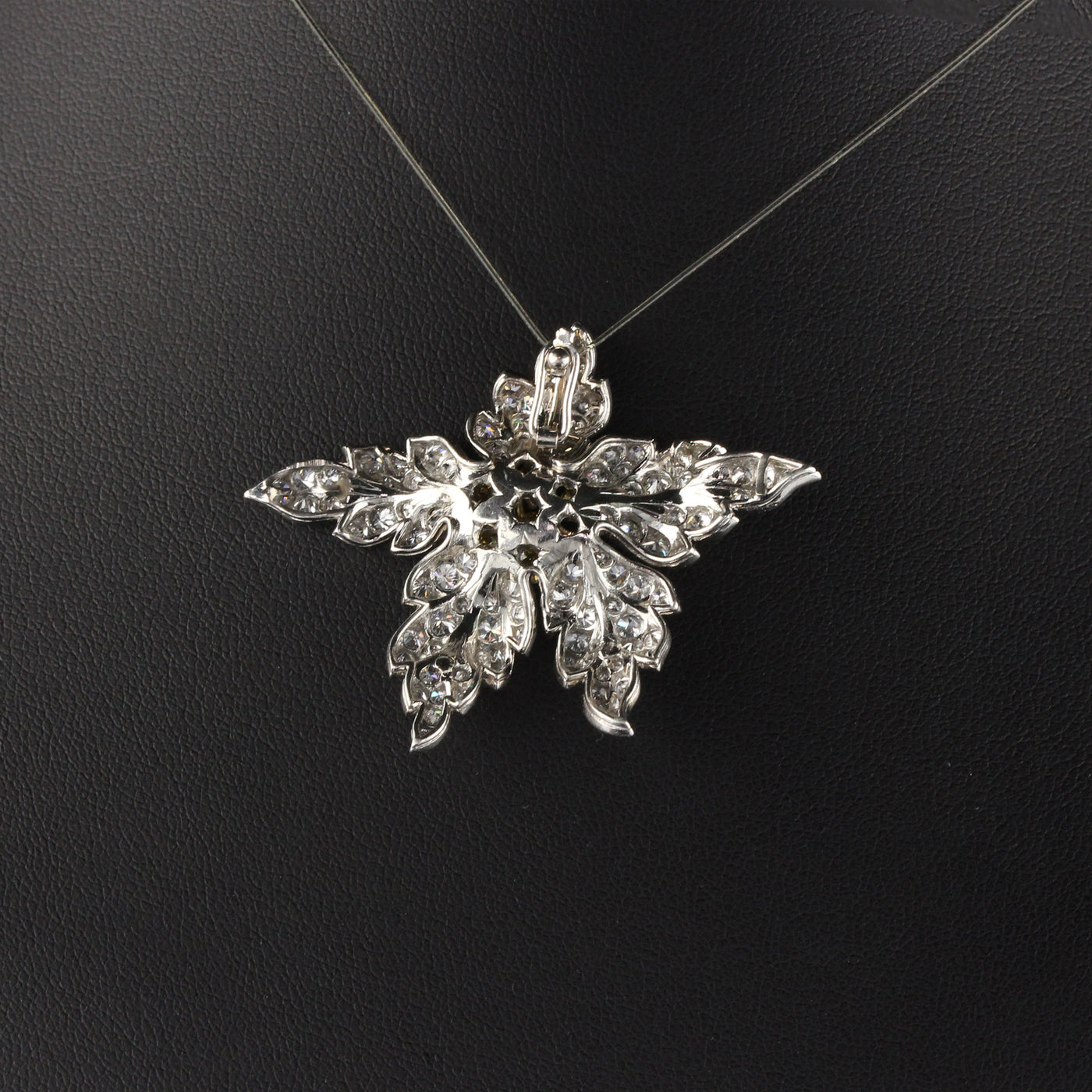 Vintage Platinum Diamond Flower Pendant