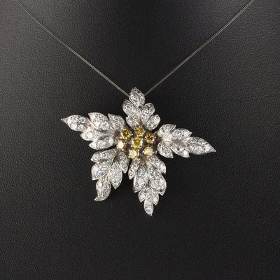 Vintage Platinum Diamond Flower Pendant