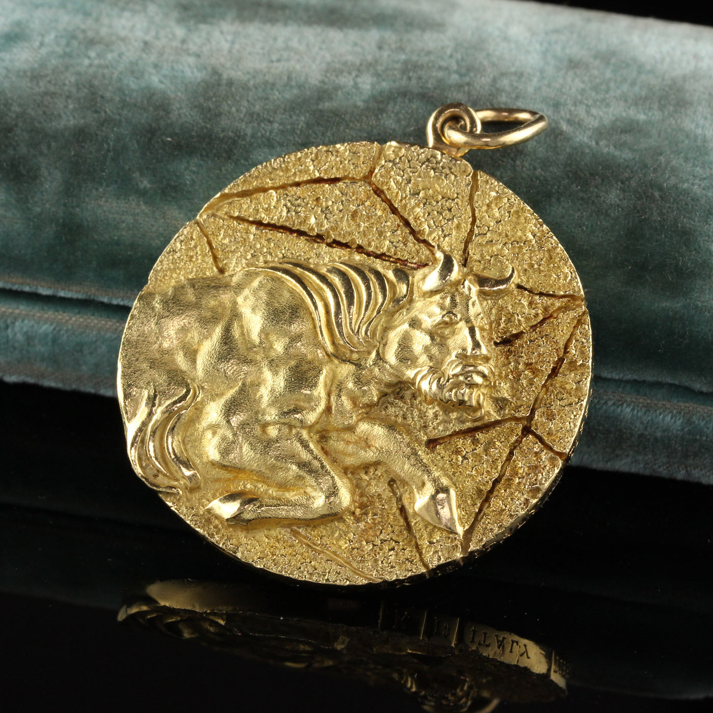 Vintage Tiffany and Co 18K Yellow Gold Taurus Zodiac Pendant
