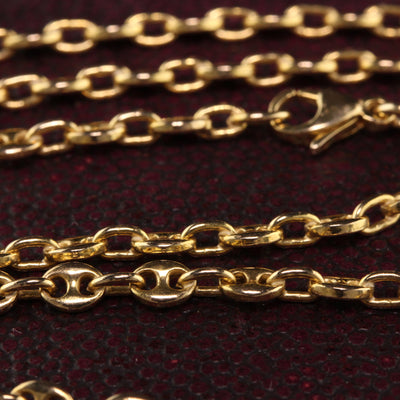 Vintage Estate 18K Yellow Gold Gucci Style Link Necklace - 16 inches