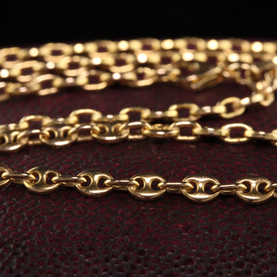 Vintage Estate 18K Yellow Gold Gucci Style Link Necklace - 16 inches
