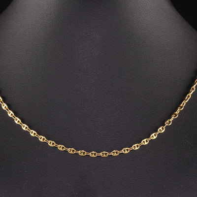 Vintage Estate 18K Yellow Gold Gucci Style Link Necklace - 16 inches