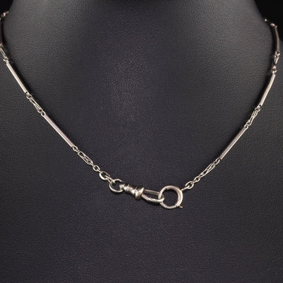 Antique Art Deco 14K White Gold Intricate Link Chain - 13 inches