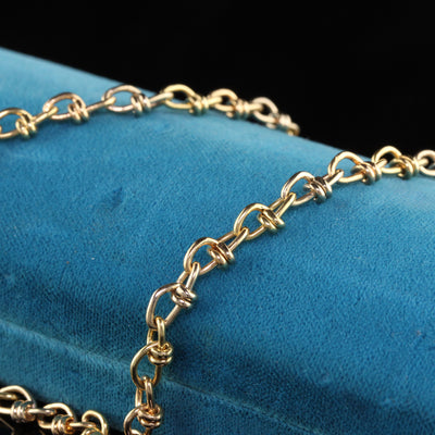 Vintage Estate 18K Yellow Gold Twist Link Chain Necklace