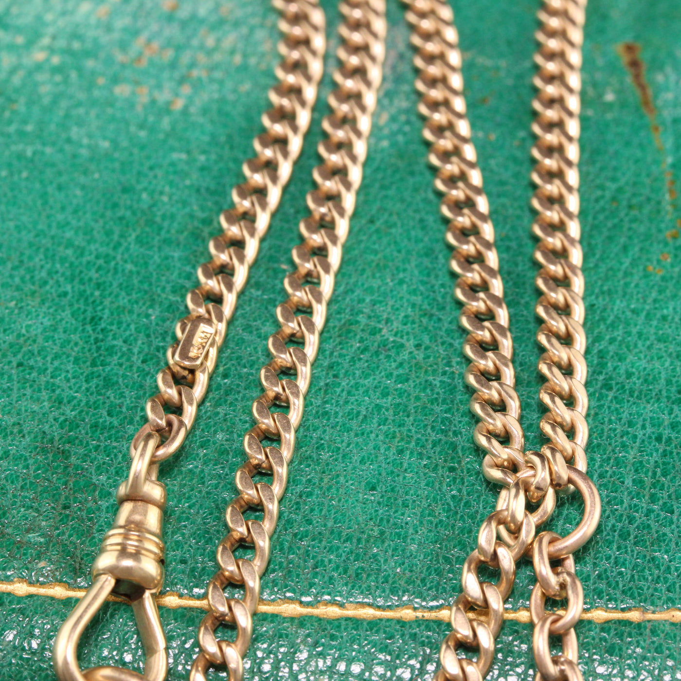Antique Victorian 14K Yellow Gold Link Chain / Fob Necklace - 20 inches