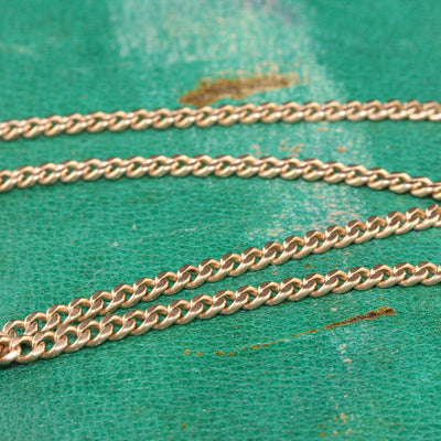 Antique Victorian 14K Yellow Gold Link Chain / Fob Necklace - 20 inches