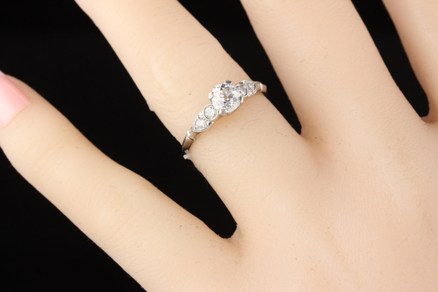 Antique Art Deco Platinum Diamond Engagement Ring