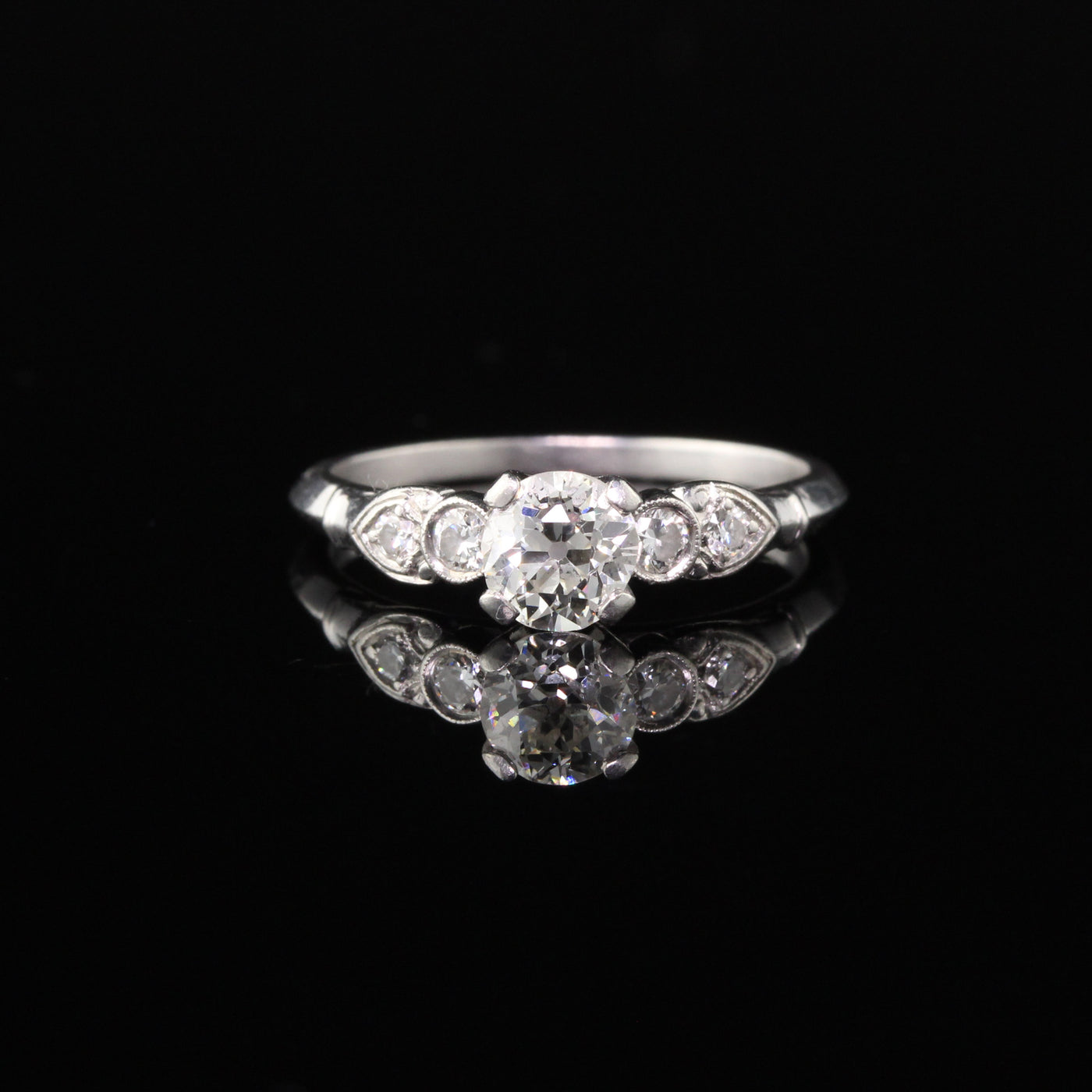 Antique Art Deco Platinum Diamond Engagement Ring