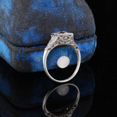Antique Edwardian Platinum 0.80 ct Old European Cut Diamond Engagement Ring - GIA Certified!