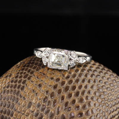 Antique Art Deco 1.26 ct Asscher Cut Diamond Engagement Ring - GIA Certified!