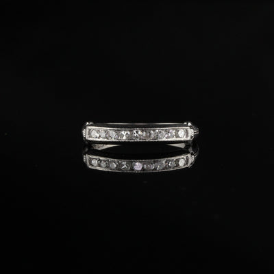Antique Art Deco Platinum Diamond Wedding Band Ring