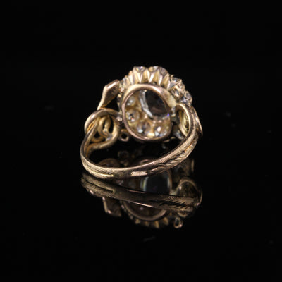 RESERVED - Antique Victorian 18K Yellow Gold Rose Cut Diamond Engagement Ring