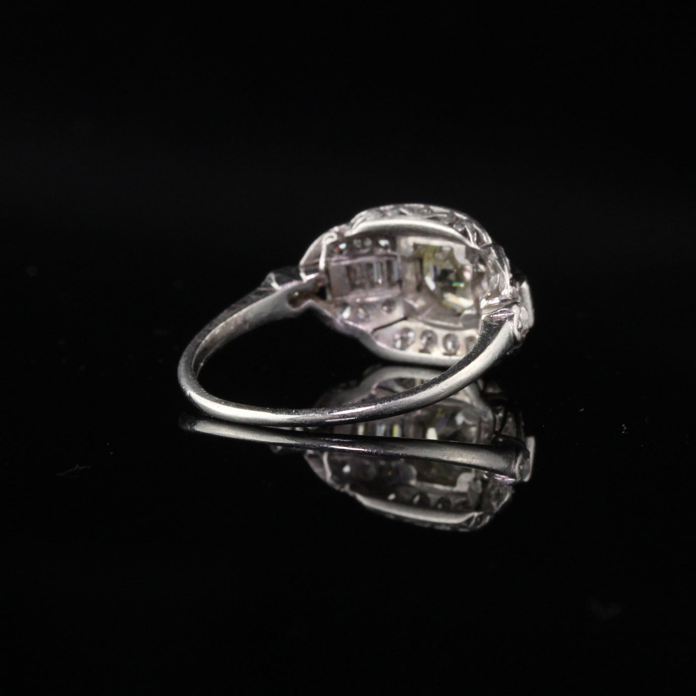 Antique Art Deco Platinum Diamond Engagement Ring