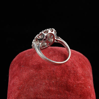 Antique Art Deco Platinum Diamond and Ruby Engagemnt Ring