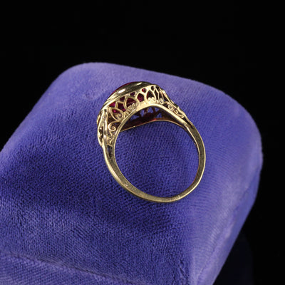 Antique Edwardian 10K Yellow Gold Synthetic Stone Ring