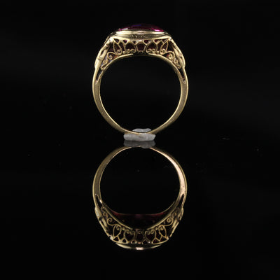 Antique Edwardian 10K Yellow Gold Synthetic Stone Ring