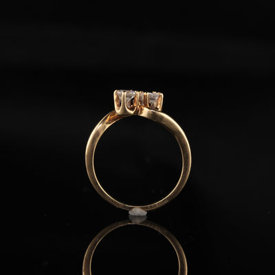 Retro 18K Yellow Gold Diamond Toi Et Moi Ring