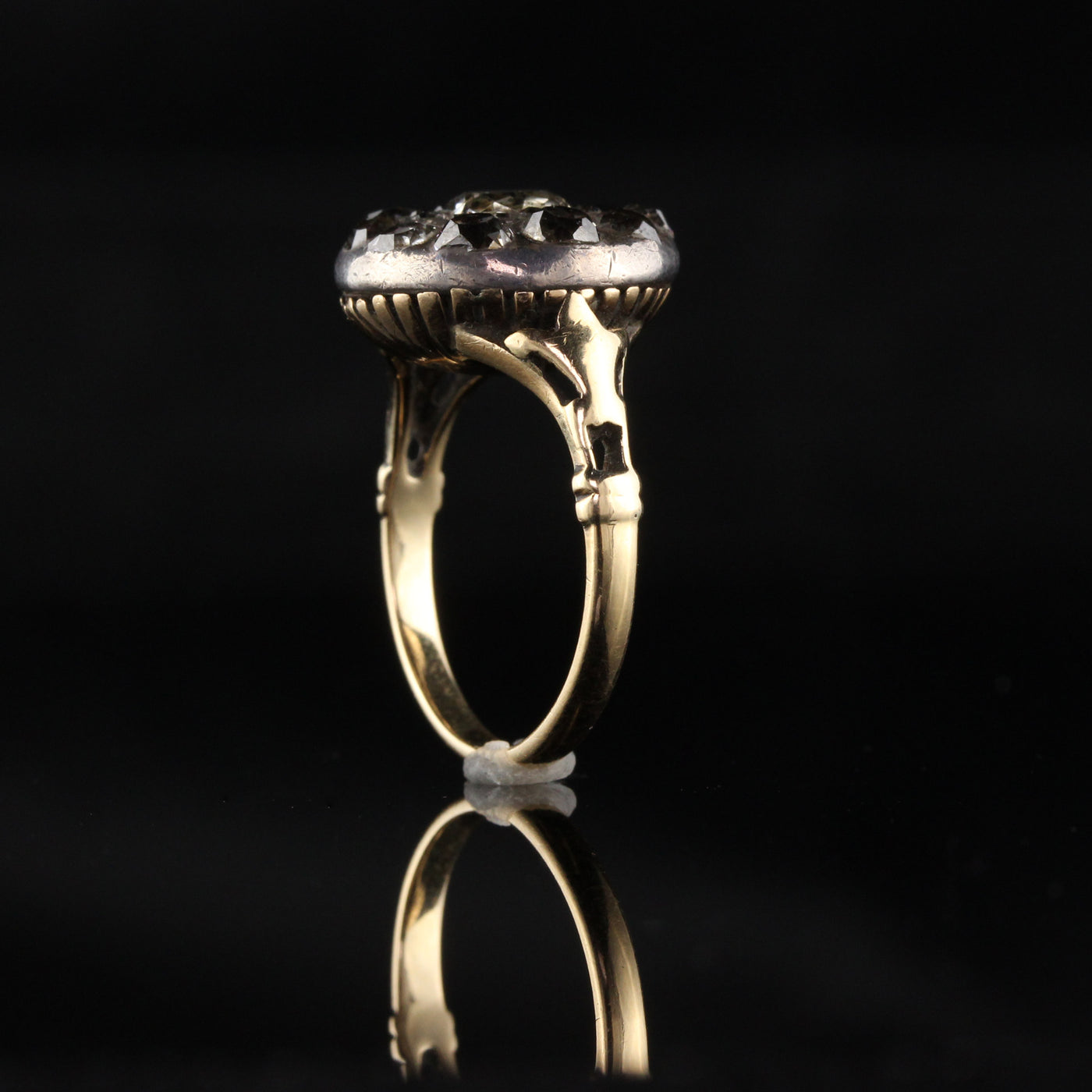 Antique Georgian 18K Yellow Gold and Silver Top Rose Cut Diamond Engagement Ring - Layaway 1 of 6