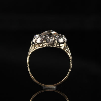RESERVED - Antique Georgian 18K Yellow Gold and Silver Top Rose Cut Diamond Engagement Ring