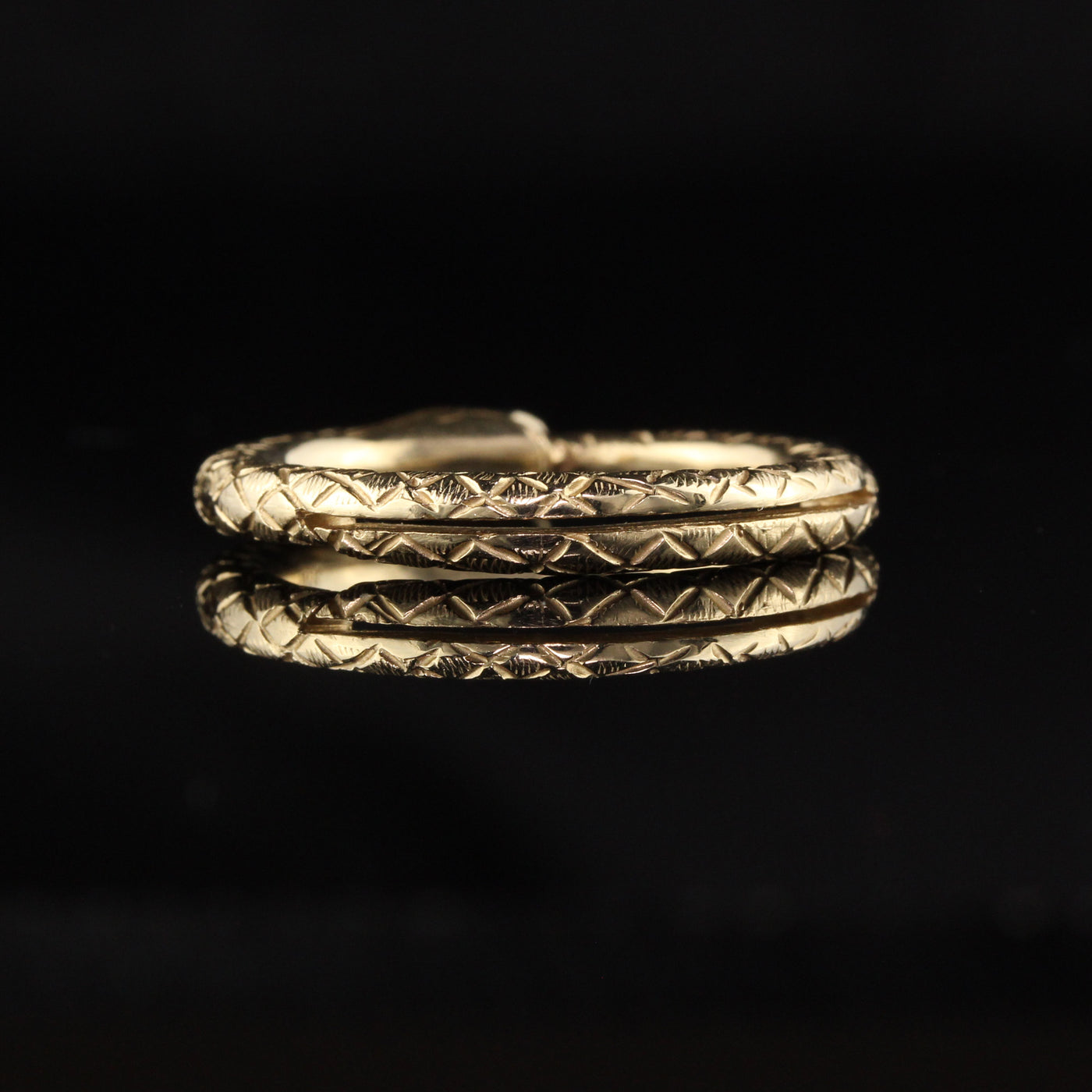 Antique Victorian 14K Yellow Gold Ruby Snake Ring