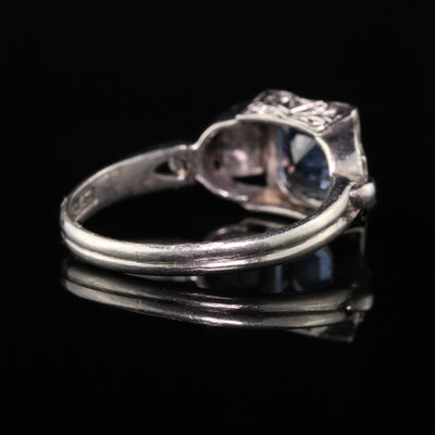 Antique Art Deco Platinum Sapphire Engagement Ring