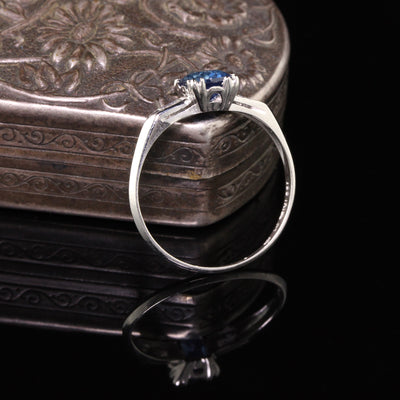 Antique Art Deco Platinum Sapphire and Diamond Engagement Ring - Layaway 1 of 4