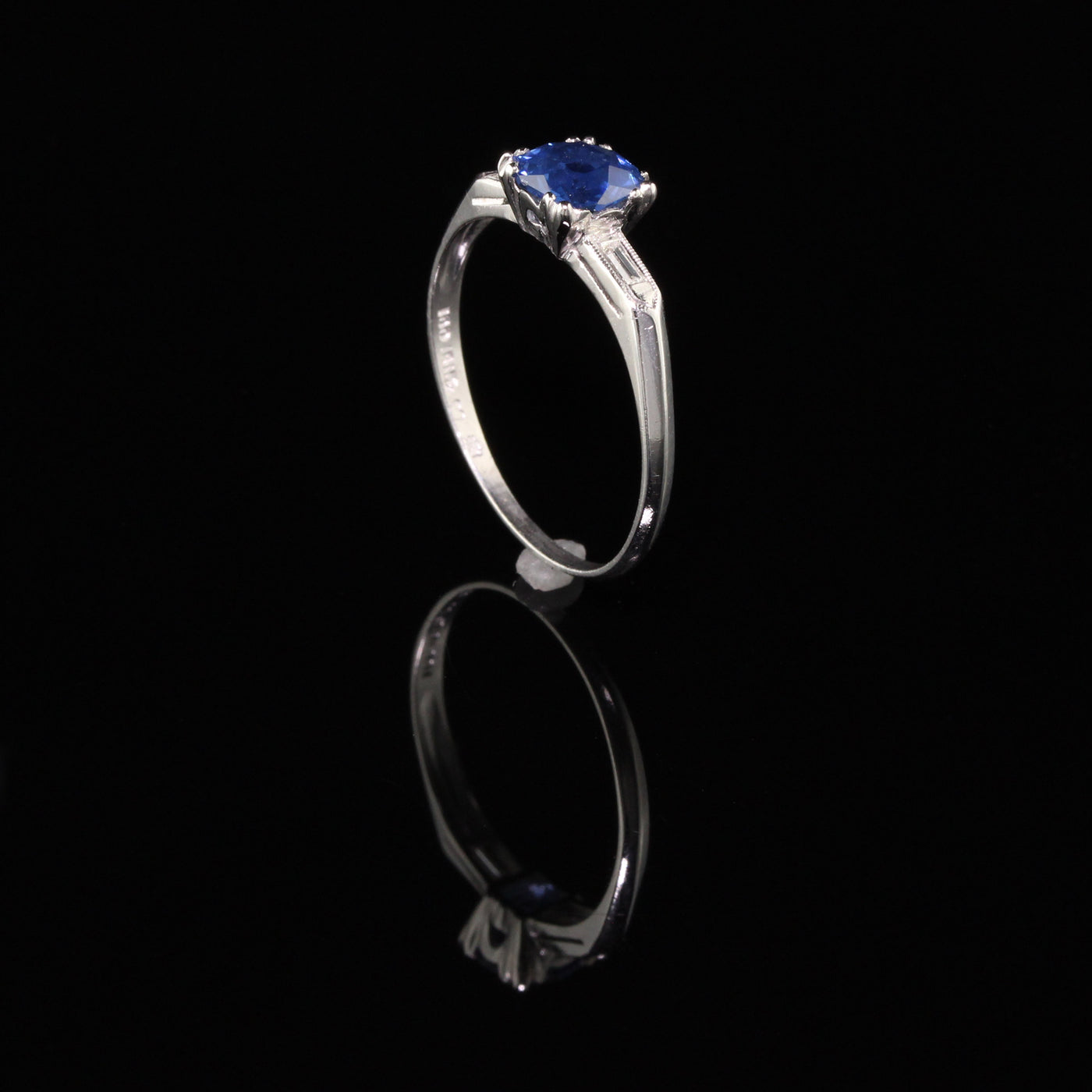 DEPOSIT - Antique Art Deco Platinum Sapphire and Diamond Engagement Ring