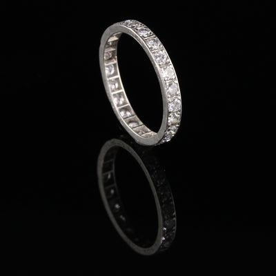 RESERVED - Layaway 2 of 2 - Antique Art Deco Platinum Old European Cut Diamond Eternity Band