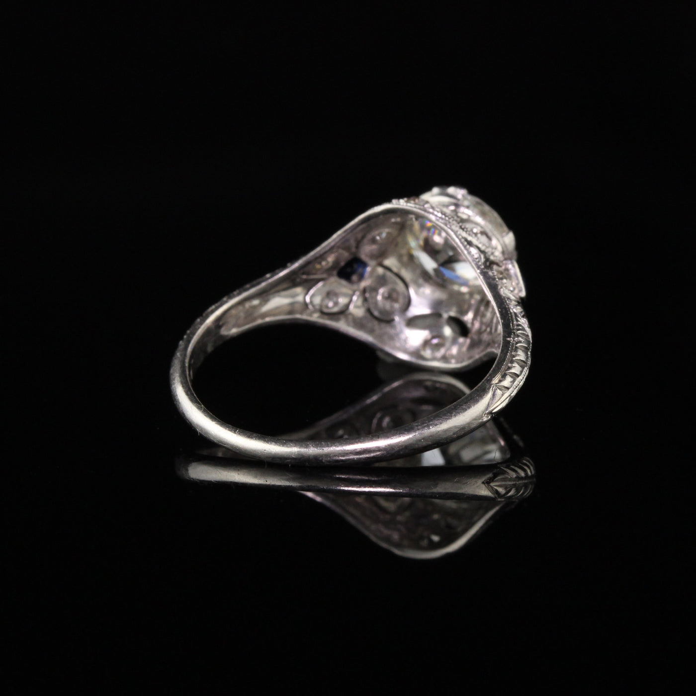 Antique Art Deco Platinum and Diamond Engagement Ring