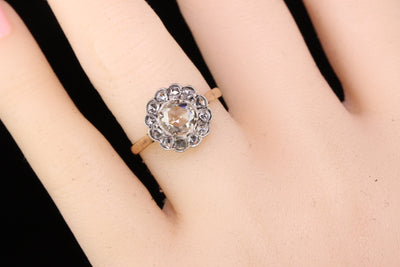 Antique Victorian 14K Yellow Gold Rose Cut Diamond Engagement Ring