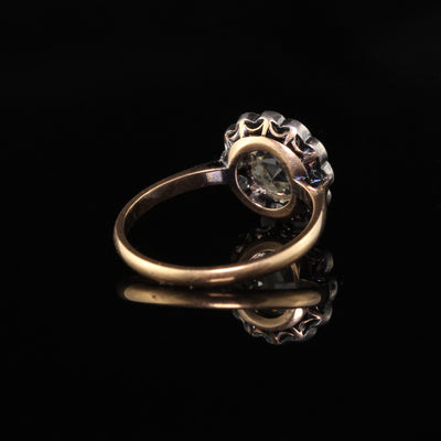 Antique Victorian 14K Yellow Gold Rose Cut Diamond Engagement Ring