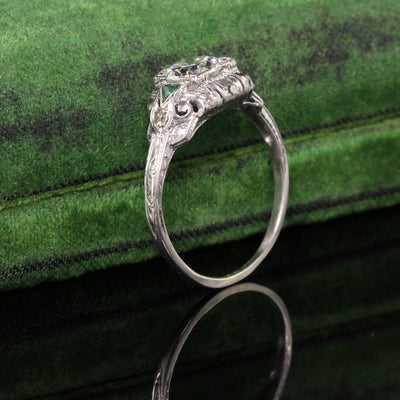 RESERVED - Layaway 1 of 3 - 30% deposit - Antique Art Deco Platinum Old European Diamond Engagement Ring
