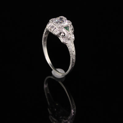 RESERVED - Layaway 1 of 3 - 30% deposit - Antique Art Deco Platinum Old European Diamond Engagement Ring