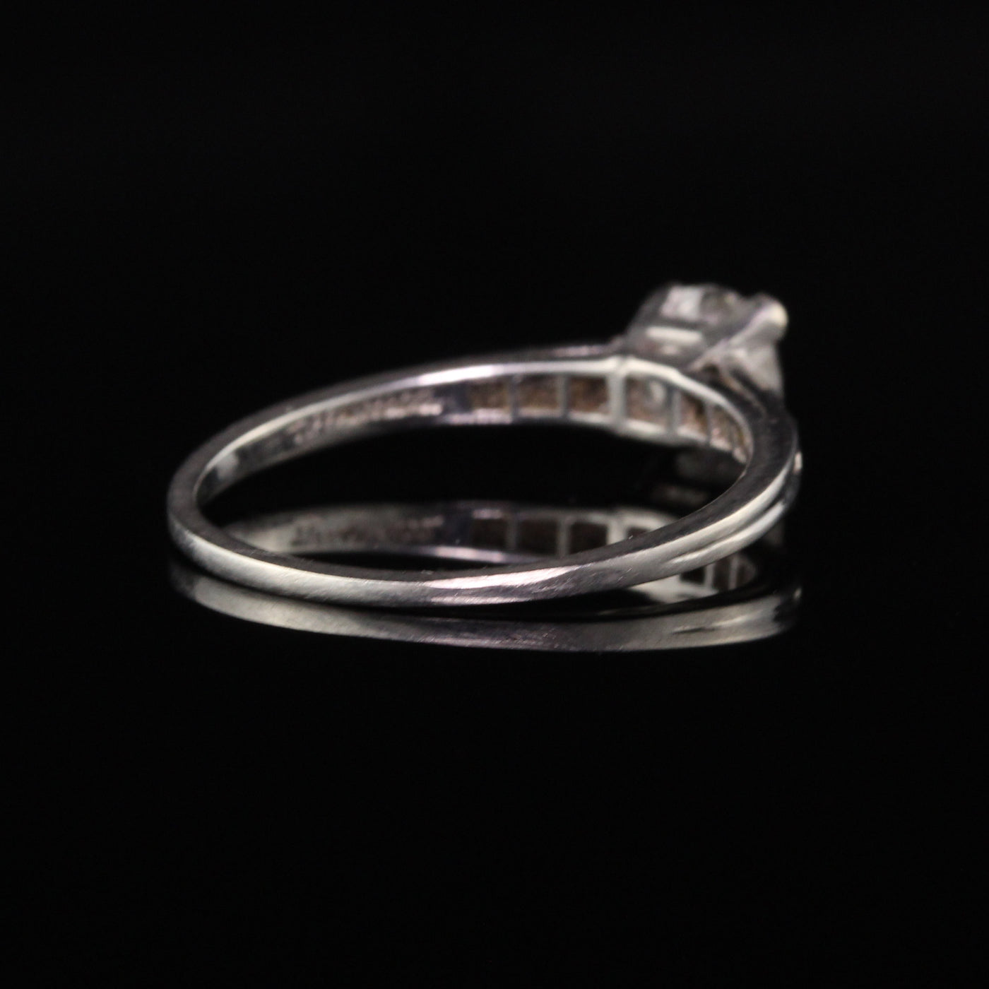 Antique Art Deco Tiffany and Co Platinum Old Mine Diamond Engagement Ring