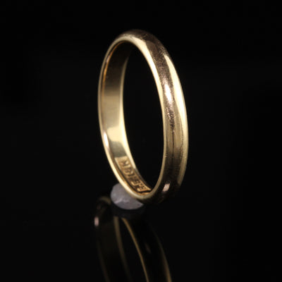 Antique Art Deco 18K Yellow Gold Wedding Band - Size 11