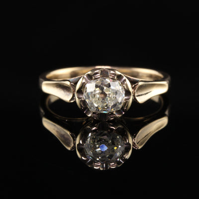 Antique Victorian 18K Yellow Gold Old Mine Cut Diamond Engagement Ring