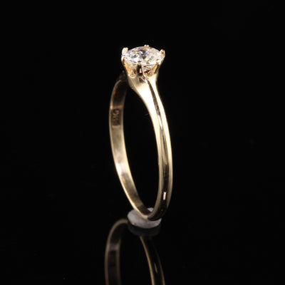 Antique Art Deco 14K Yellow Gold Old Mine Diamond Engagement Ring