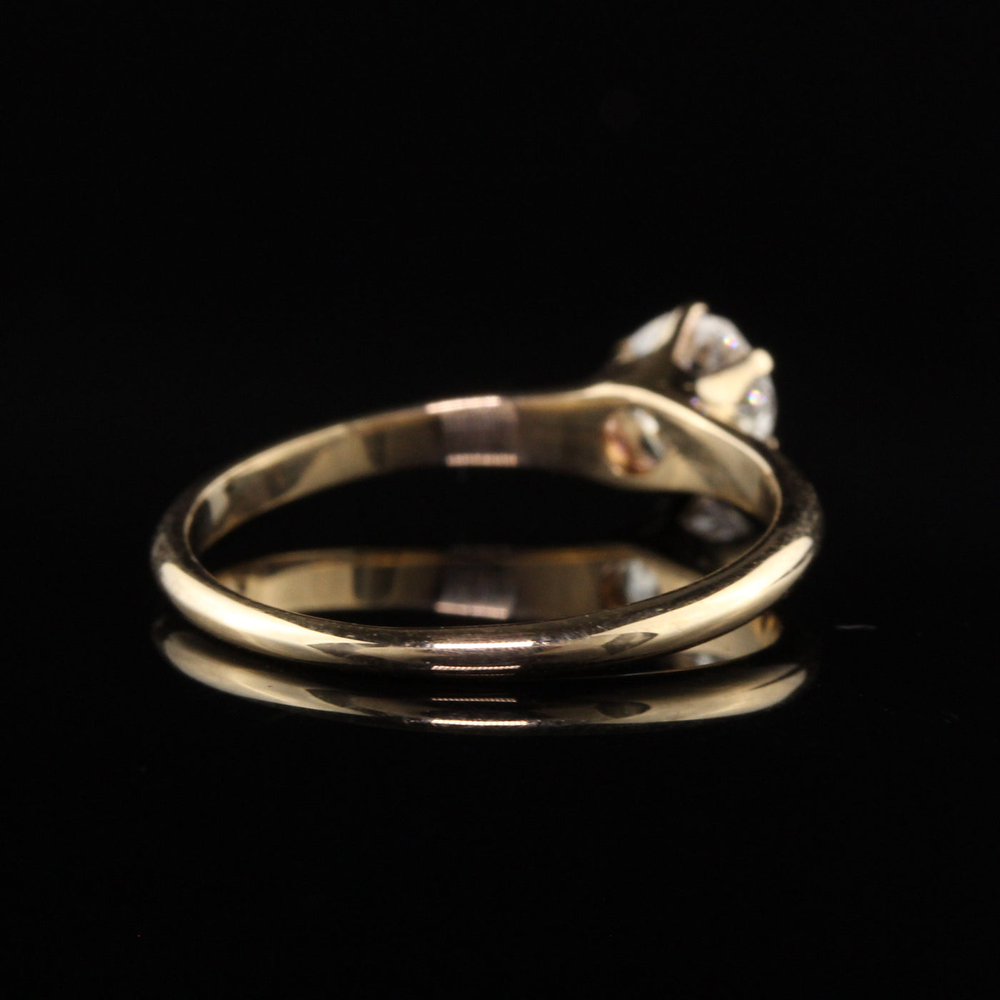 Antique Art Deco 14K Yellow Gold Old Mine Diamond Engagement Ring