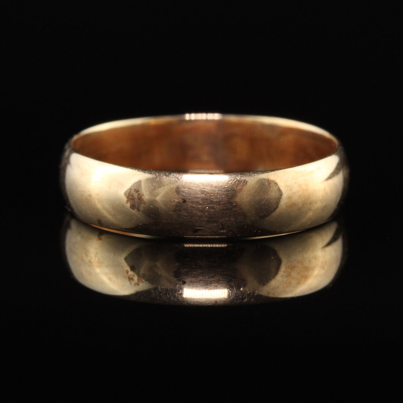Antique Victorian 14K Yellow Gold Engraved Wedding Band - Size 4 1/4