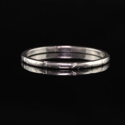 Antique Art Deco Tiffany and Co Platinum Engraved Wedding Band - Size 7 1/4