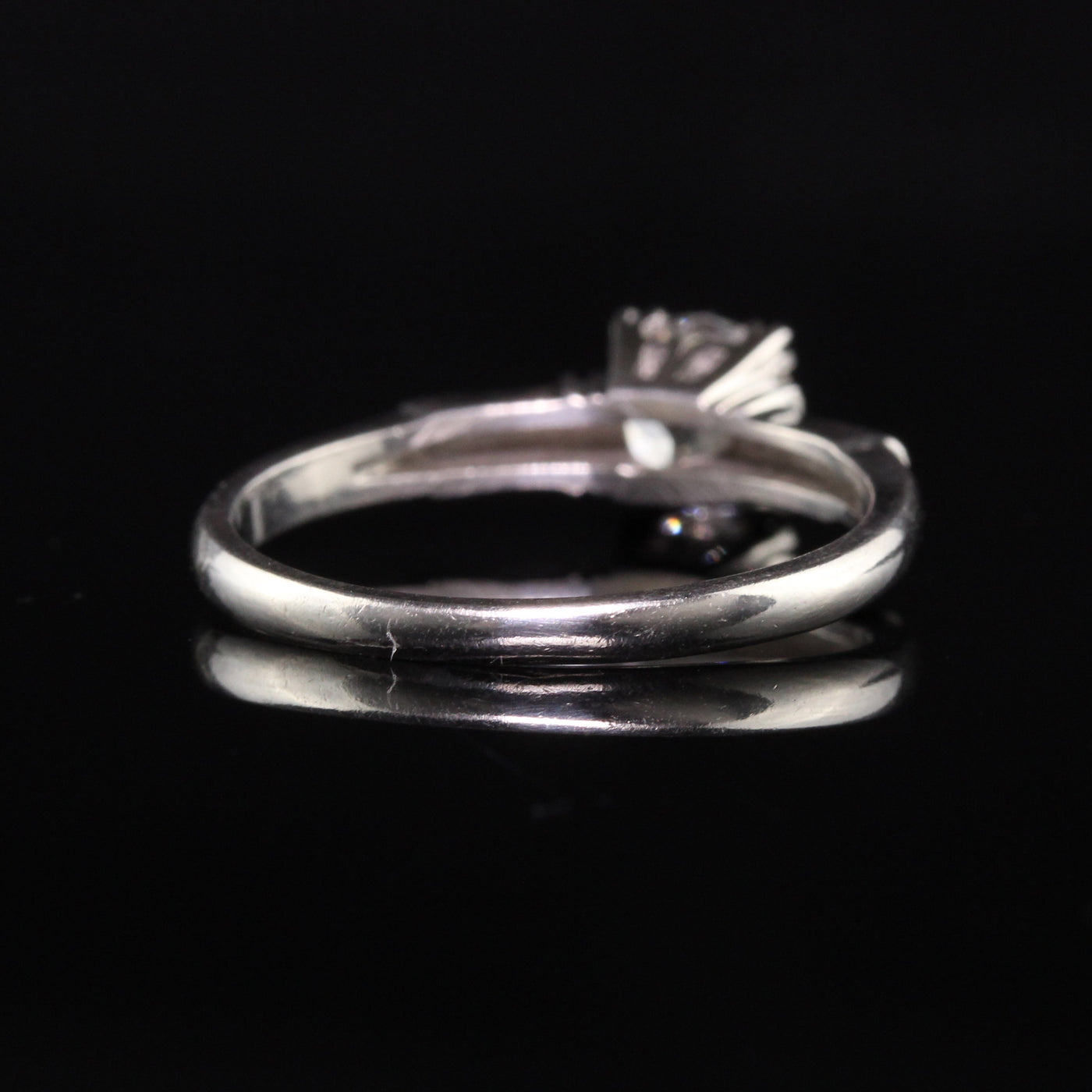 Antique Art Deco Platinum Old European Diamond Geometric Engagement Ring