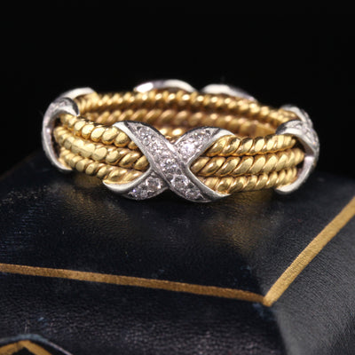 Vintage Estate Tiffany and Co Schlumberger X Rope Wedding Band - Size 5 1/2