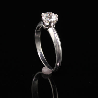 Antique Art Deco Tiffany and Co Platinum Old European Diamond Engagement Ring