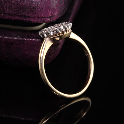 Antique Art Deco 14K Yellow Gold Oval Diamond Engagement Ring