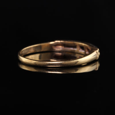 Antique Art Deco 14K Yellow Gold Two Tone Wedding Band - Size 6 1/2