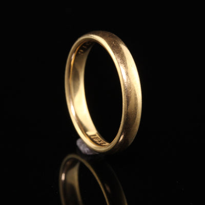 Antique Art Deco 18K Yellow Gold Engraved Wedding Band - Size 6 1/2